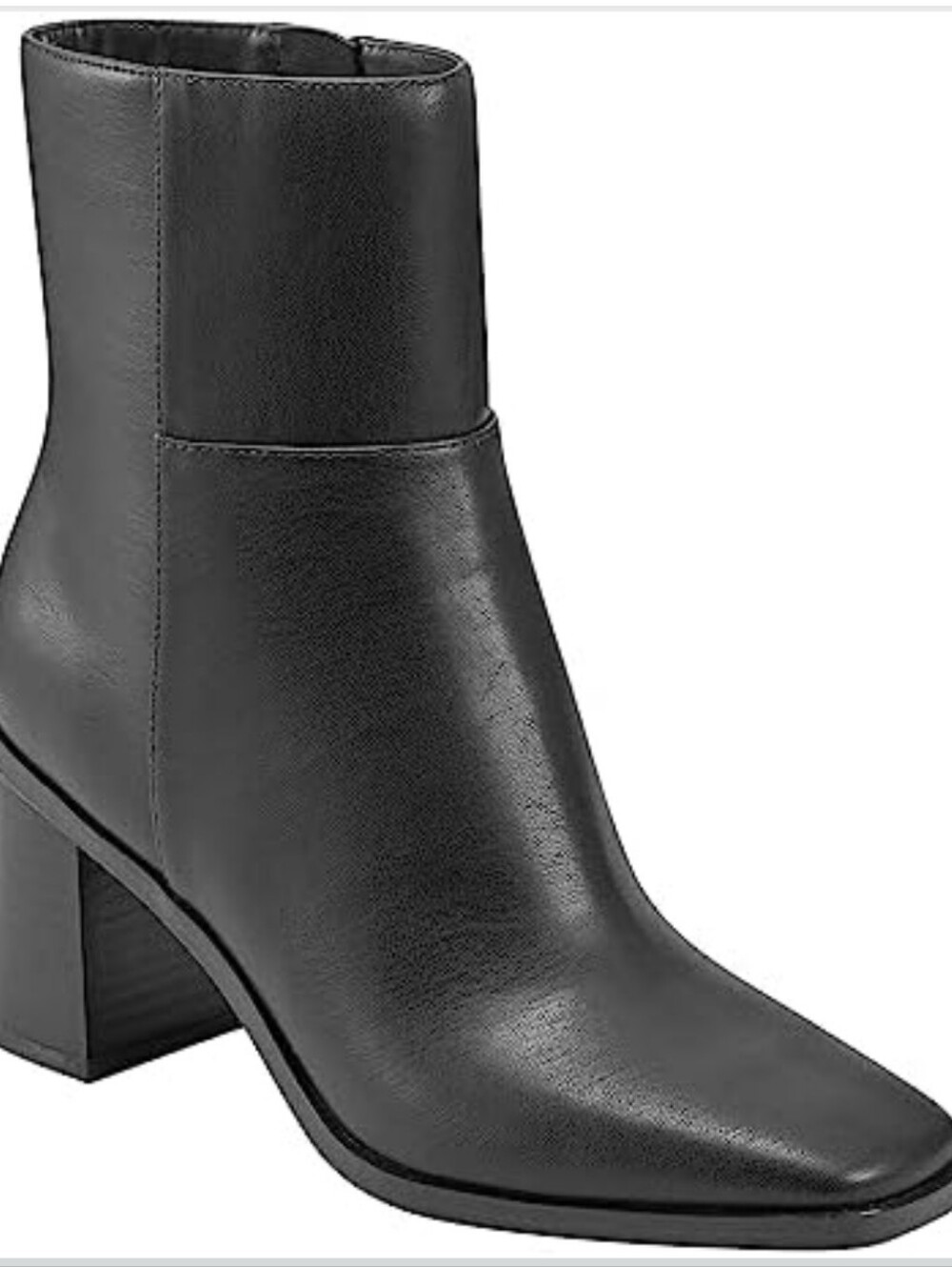 Marc Fisher NEW IN BOX Black Faux-Leather Block Heel Ankle Boots - Size 9.5